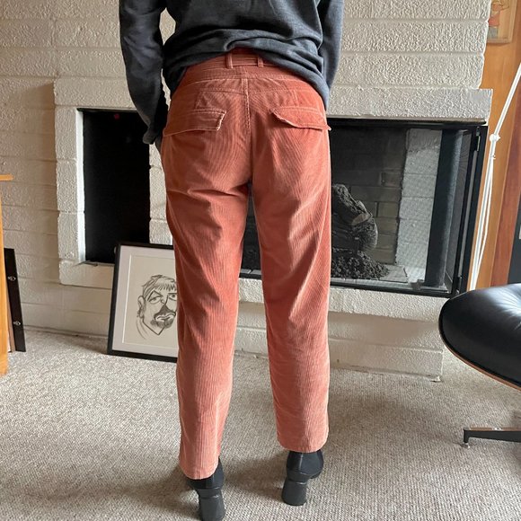 Sundance Emily Cropped Ankle Coral Corduroy Pants Size 4 - Picture 5 of 10